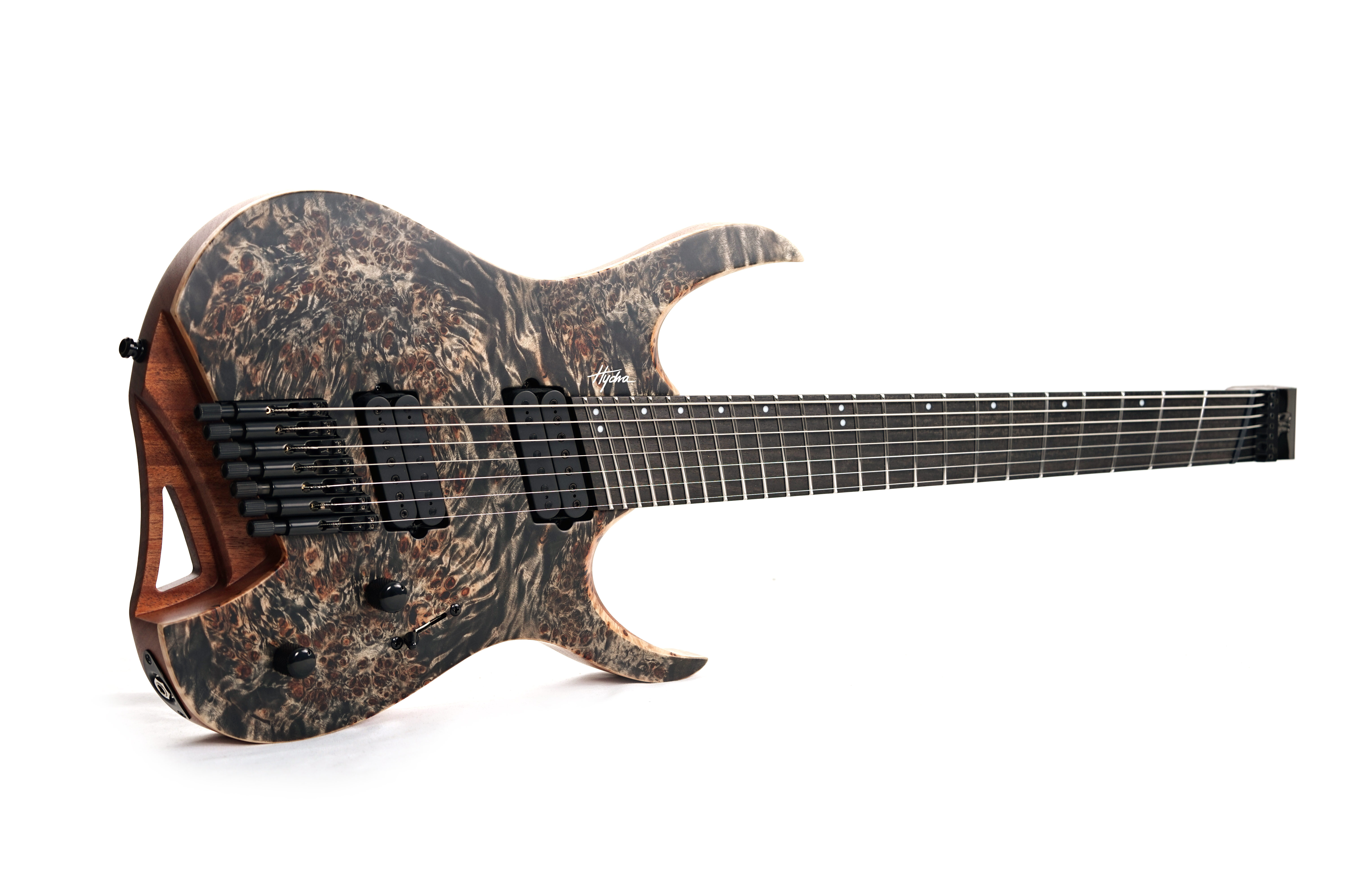 GUITARGUITAR Mayones Hydra Elite 7 VF V-Fret, Eye Poplar 3A, Trans Graphite Satine, BKP TKO #HF0000766