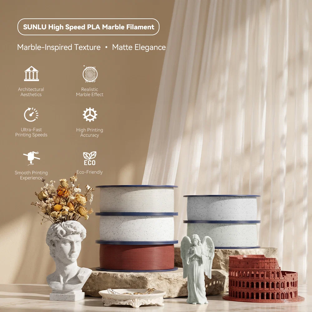 [MOQ: 3KG] High Speed PLA Marble 3D Printer Filament 1KG