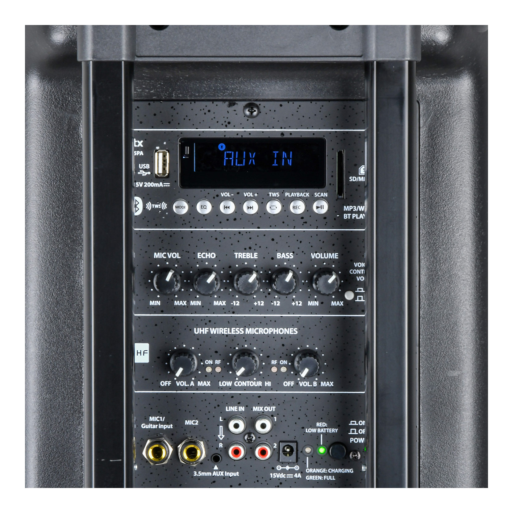 GUITARGUITAR QTX QR15PA Portable PA Speaker with TWS + 2 x UHF Microphones