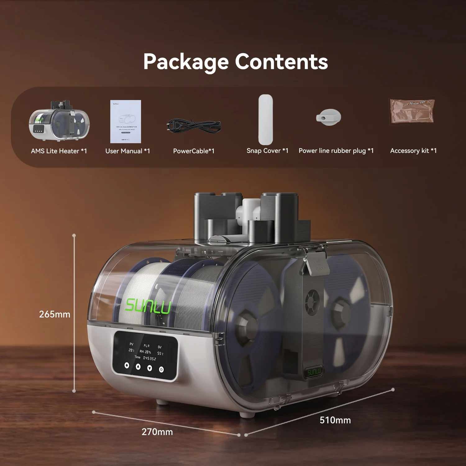 [Pre-sale] SUNLU AMS Lite Heater, AMS Lite Enclosure, Dual-airflow ensures perfect prints.Up to 70°C, supports PLA/PETG/ABS/ASA/PA