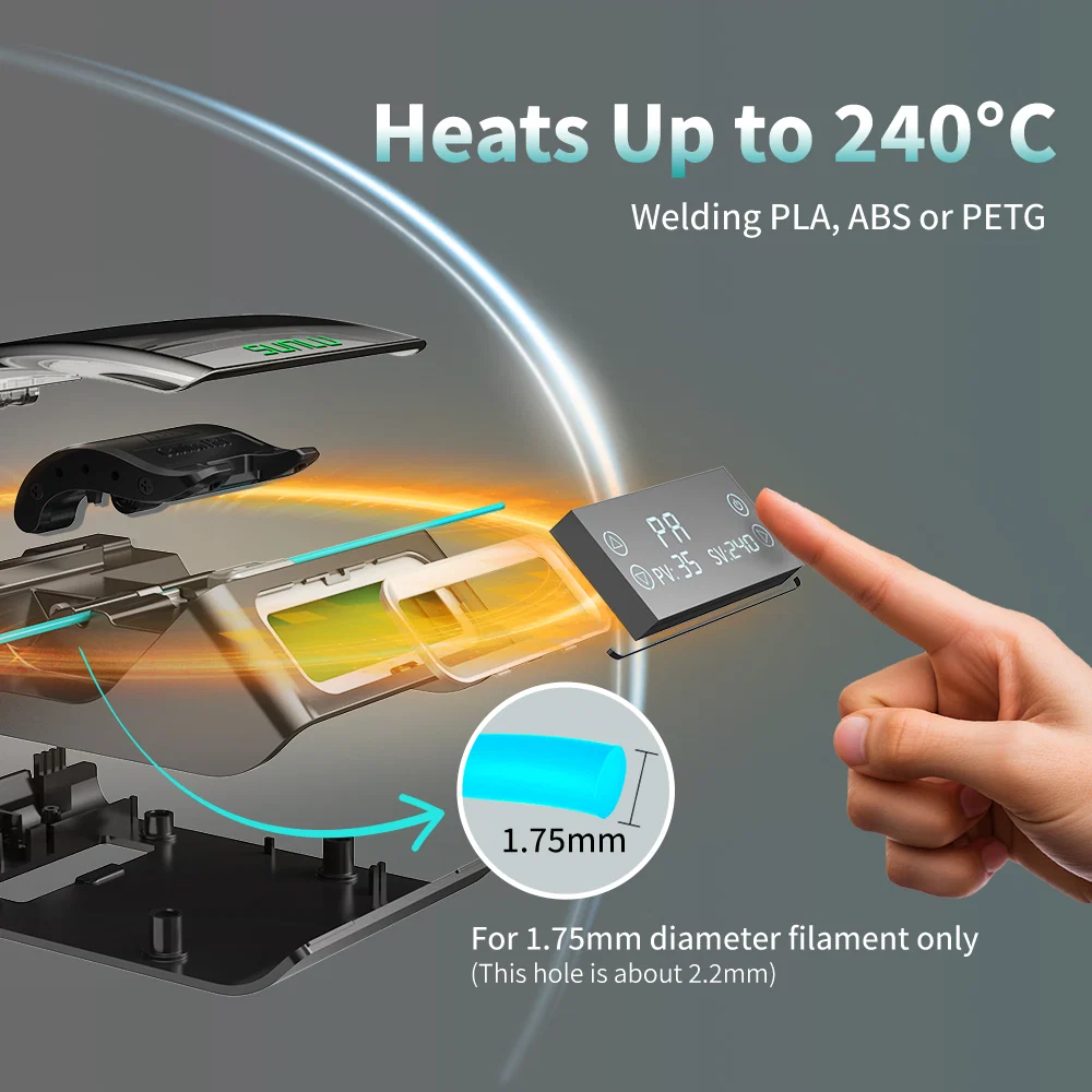 SUNLU Filament Connector FC01, Fusion Splicer, Weldable to 1.75mm PLA, ABS, PETG, PCL, PA and PC Filament