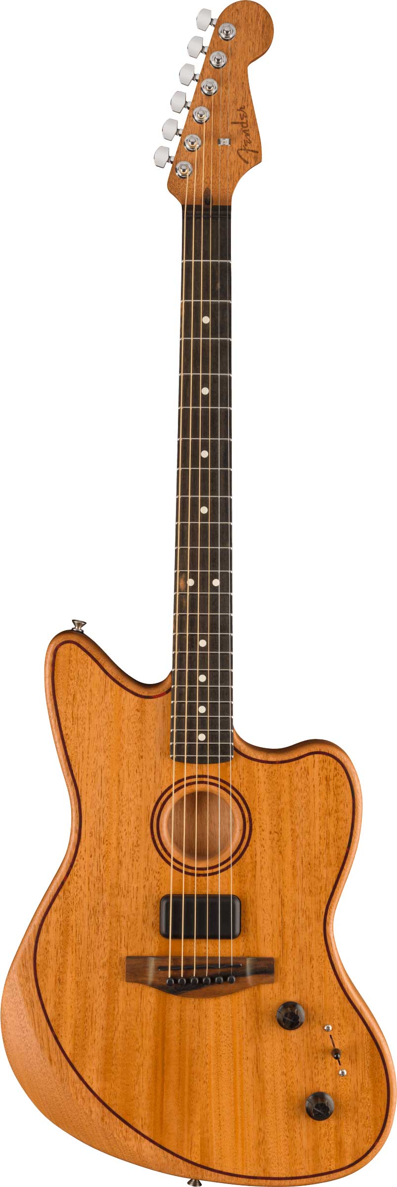 GUITARGUITAR Fender American Acoustasonic Jazzmaster All-Mahogany Ebony Fingerboard Natural