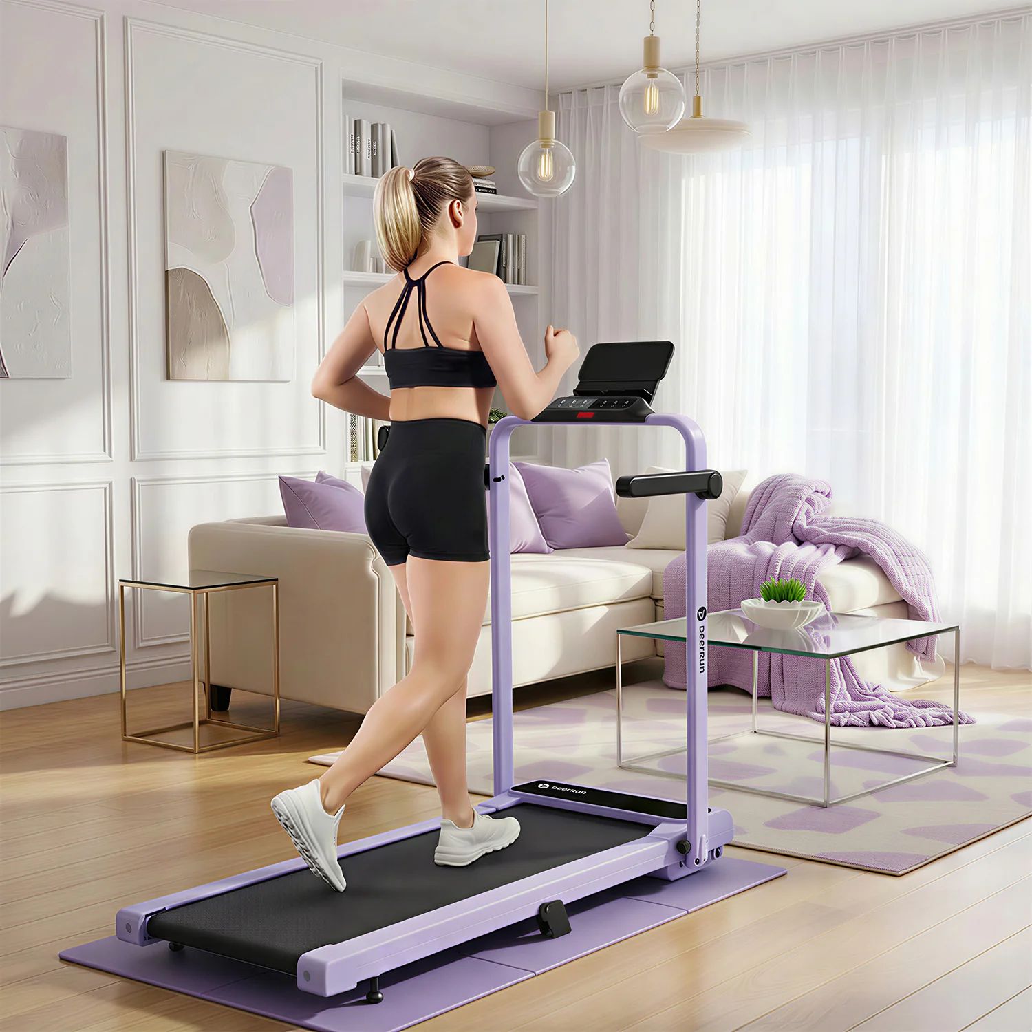 Purple Vibe DeerRun® Sprint Mat: A1 Pro/A6 Plus-Specific, Foldable, Floor-Protecting