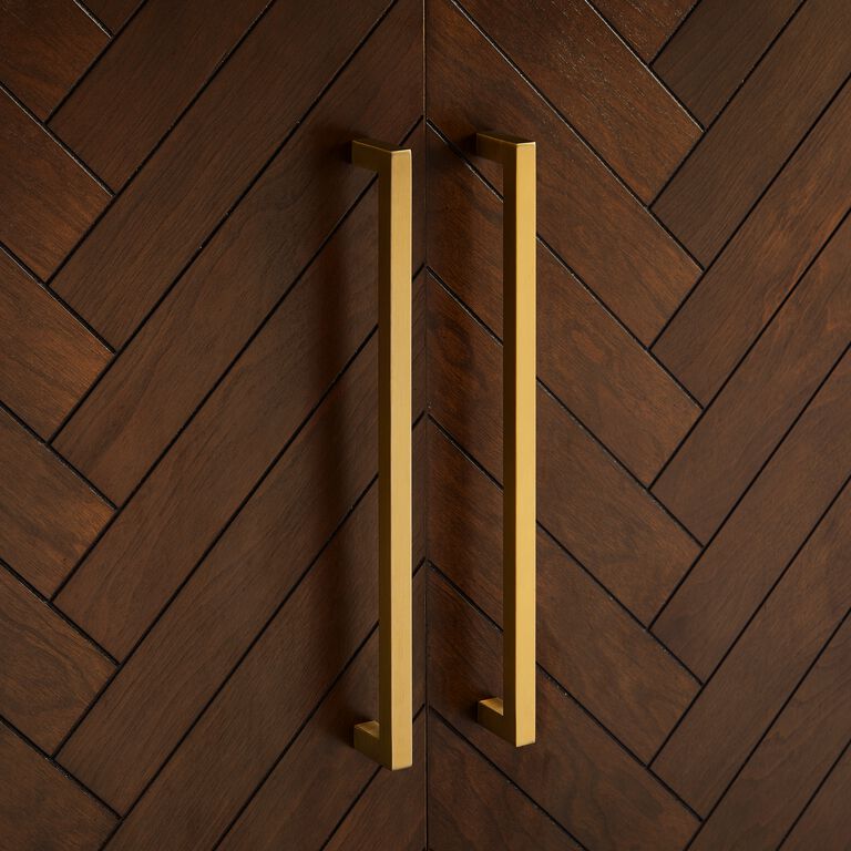 World Market Dominique Wood Herringbone Storage Cabinet