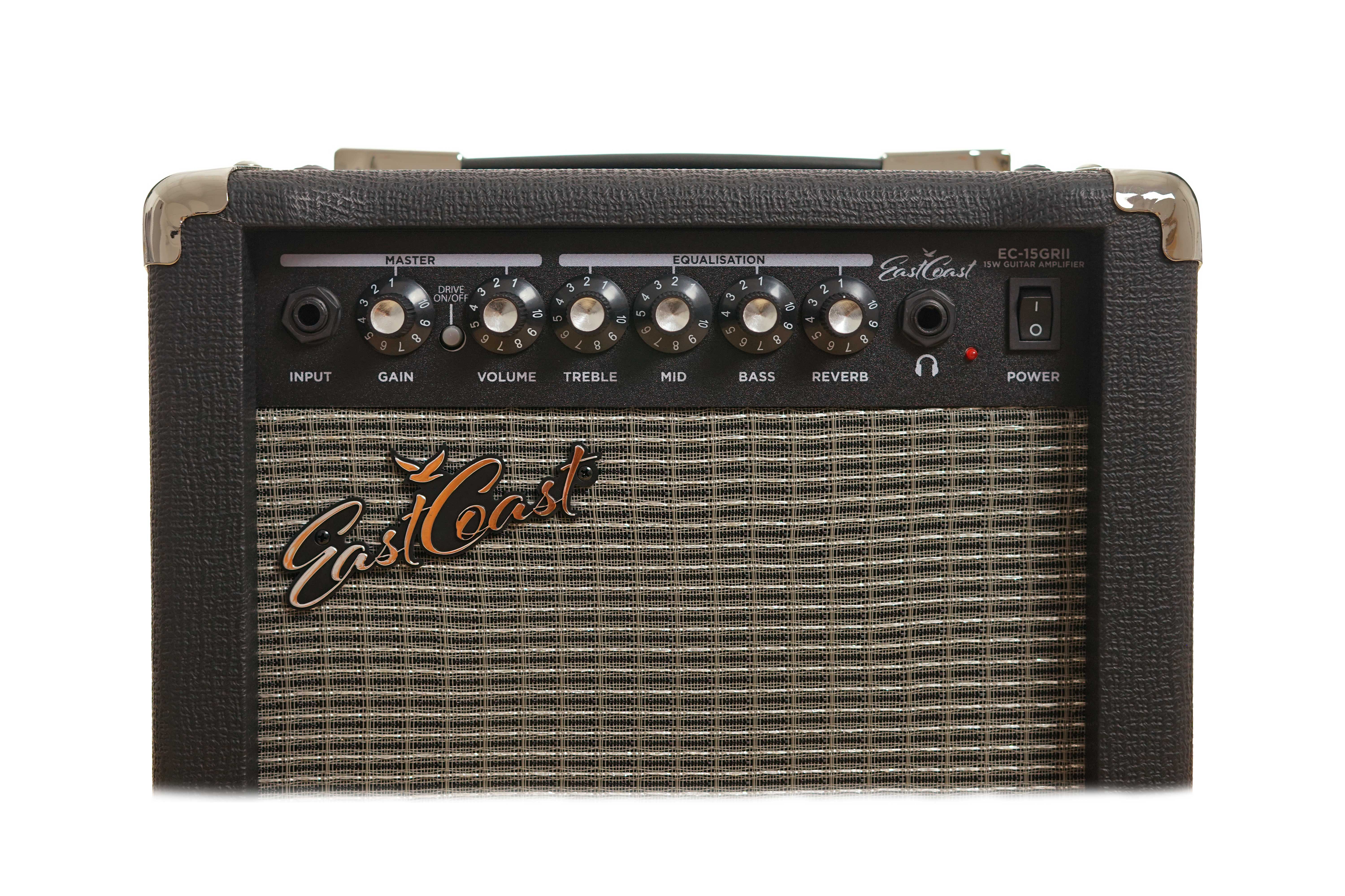 GUITARGUITAR EastCoast EC-15GRII 15 Watt Guitar Combo Practice Amp With Reverb