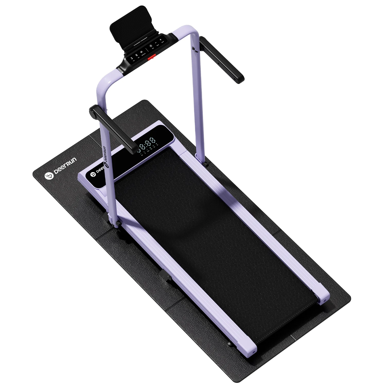2026 New A6 Plus Handle 5% Incline 2 in 1 Foldable Treadmill with Whole Screen Upgraded Chip & NFC Support | 300 lbs, 7.5 mph, Purple