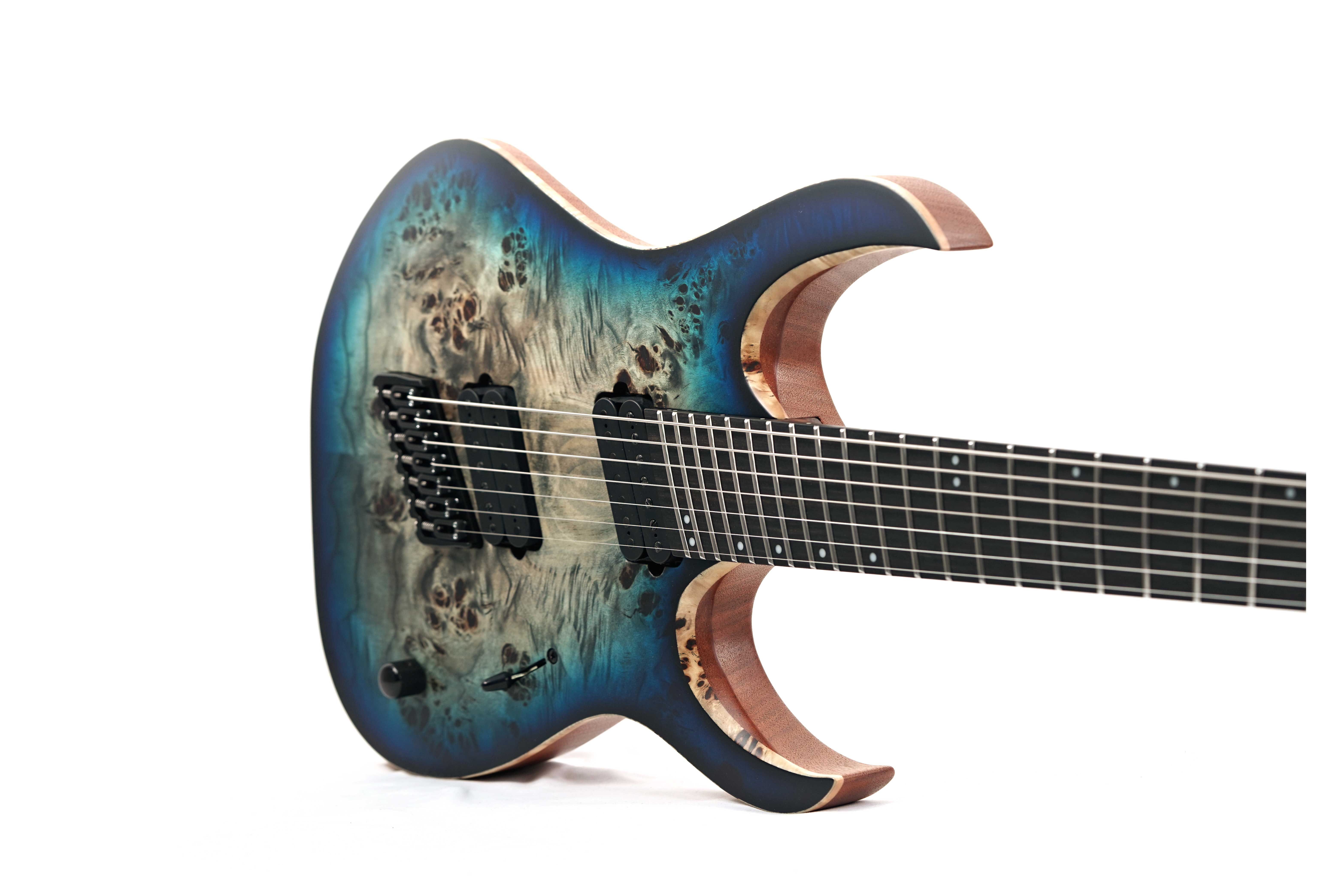 GUITARGUITAR Mayones Duvell Elite VF 7 Eye Poplar 3A Trans Grey Blue Burst #DF2408819