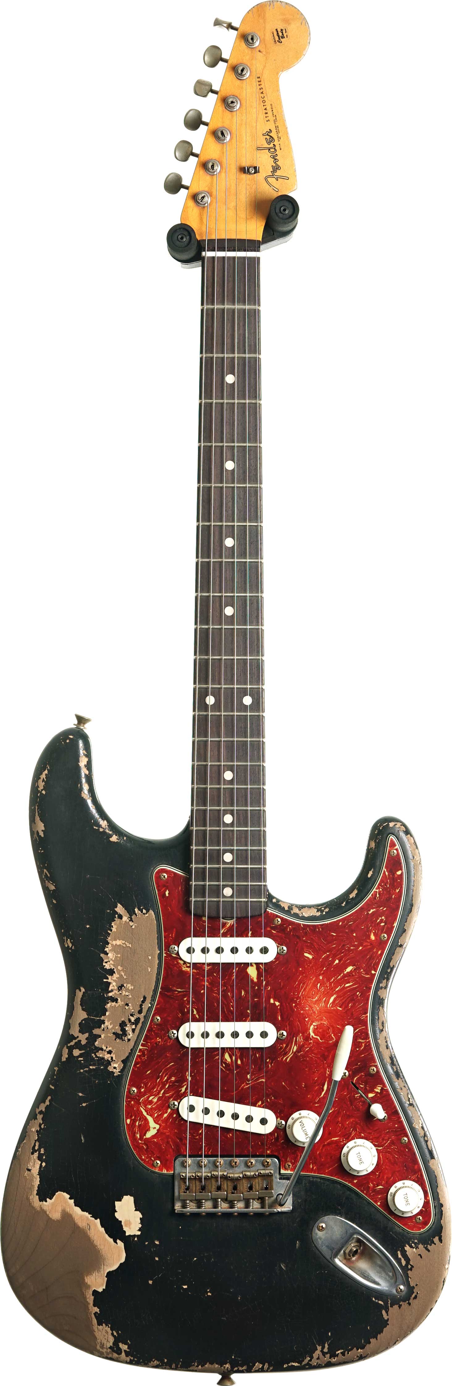 GUITARGUITAR Fender Custom Shop 61 Stratocaster Heavy Relic Black over Desert Sand Rosewood Fingerboard Master Built by Austin MacNutt #R139998