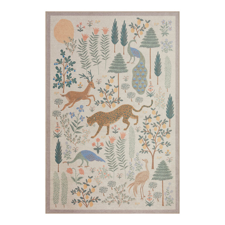 World Market Rifle Paper Co. Les Fauves Wild Animals Area Rug