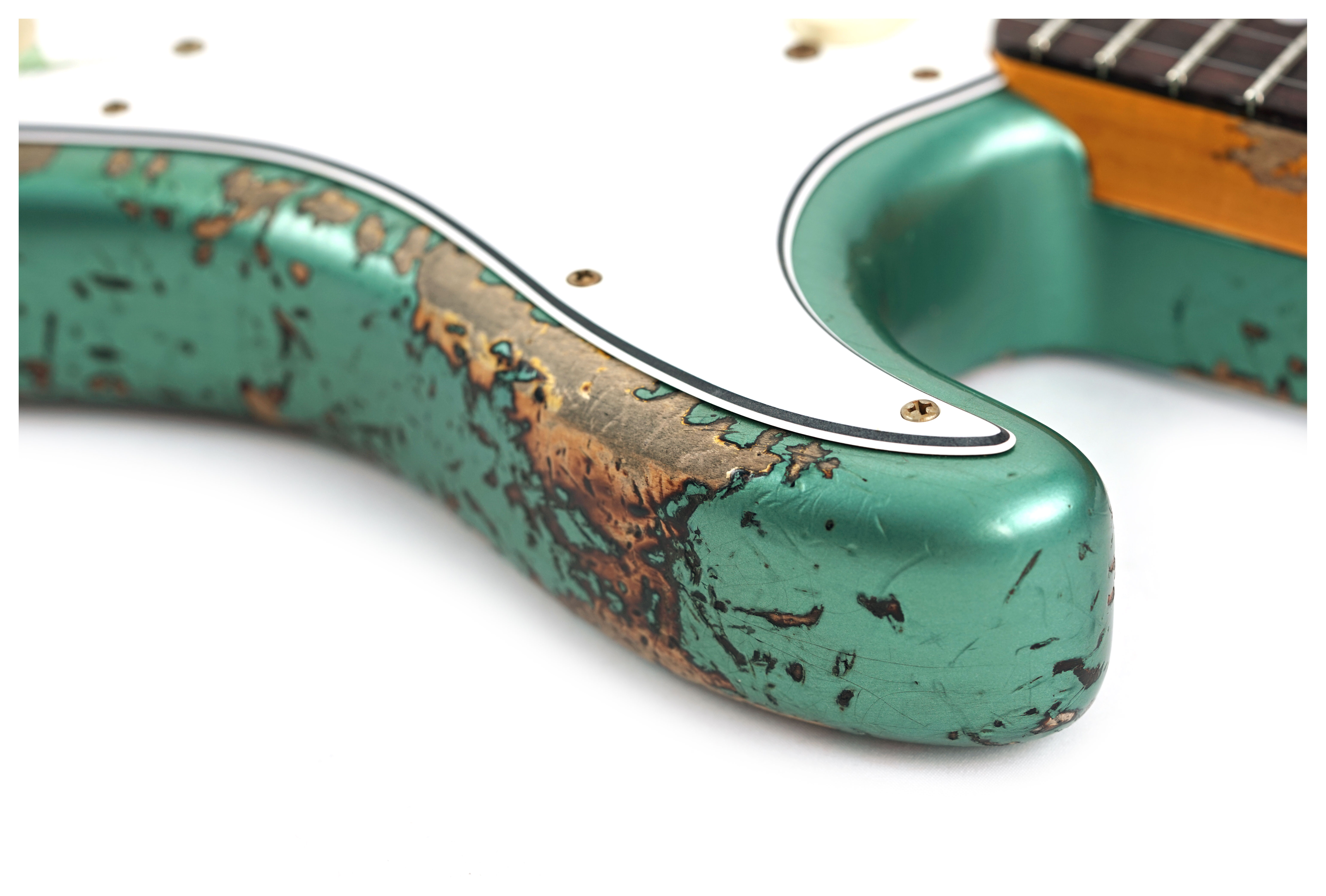 GUITARGUITAR Fender Custom Shop 1965 Stratocaster Super Heavy Relic Super Faded Aged Sherwood Green Metallic over 3-Color Sunburst #CZ586962