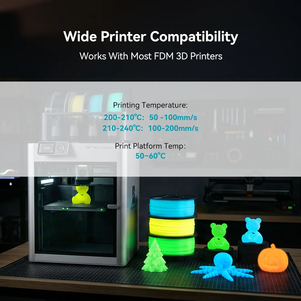 [MOQ: 3KG] Glow in The Dark (Luminous) PLA 3D Printer Filament 1KG