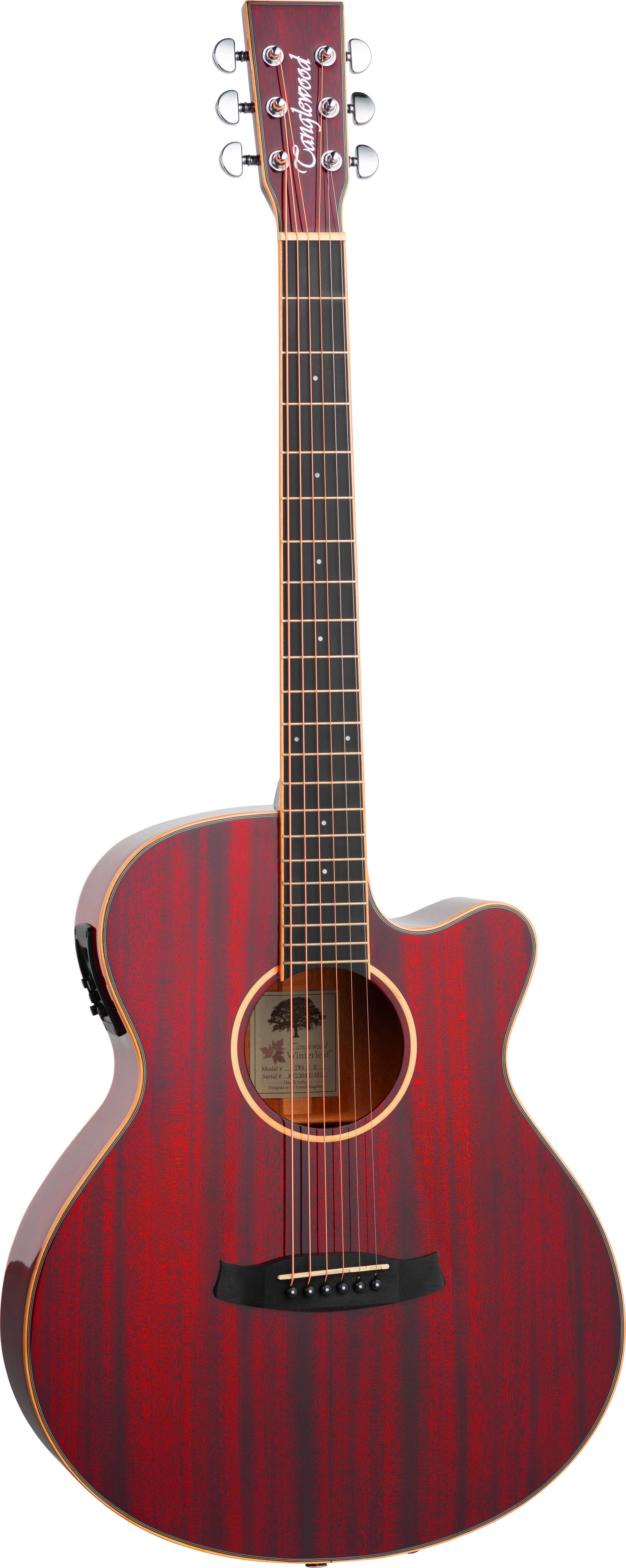 GUITARGUITAR Tanglewood TW4CER Electro Acoustic Super Folk All Mahogany Red Gloss