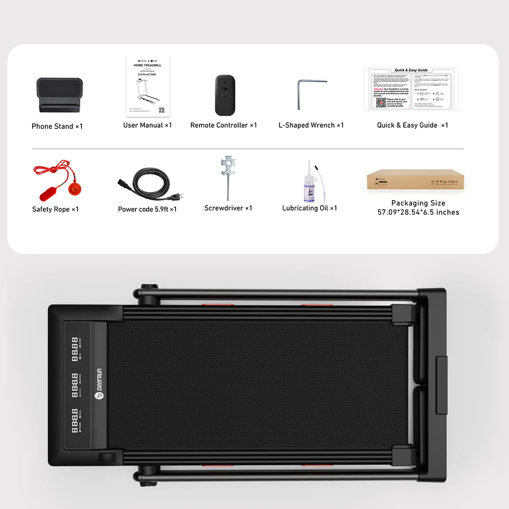 DeerRun Z10 Pro Muse Type 2 in 1 Foldable Treadmill with Remote Control, 12% Auto Incline