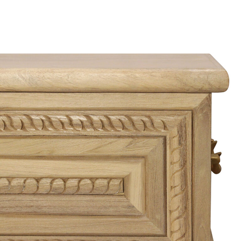 World Market Gata Distressed White Teak Wood Storage Bench