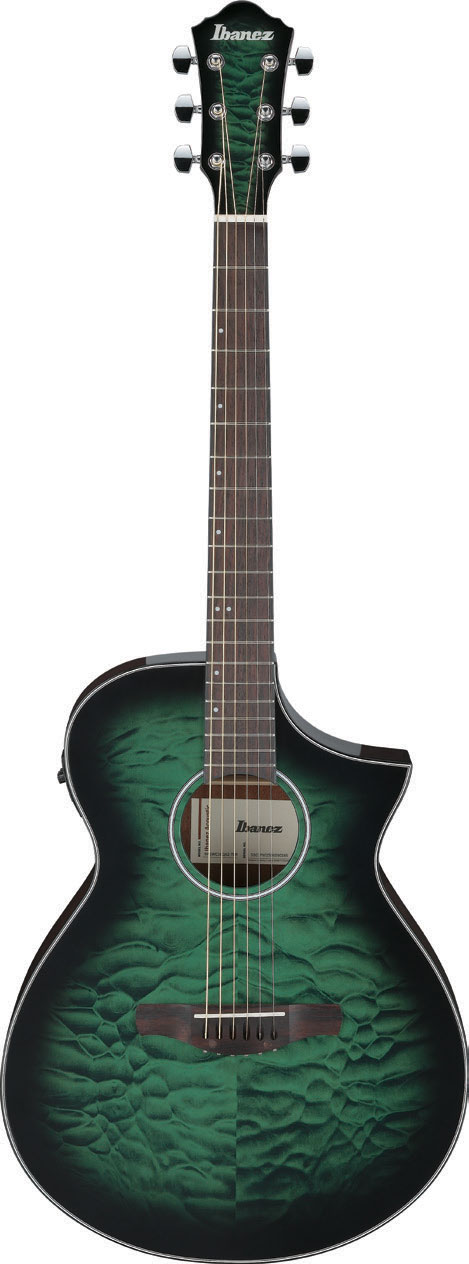GUITARGUITAR Ibanez AEWC16QA Transparent Emerald Burst High Gloss