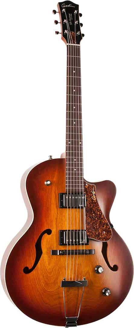 GUITARGUITAR Godin 5th Avenue Semi Acoustic Guitar Cognac Burst Kingpin II HB