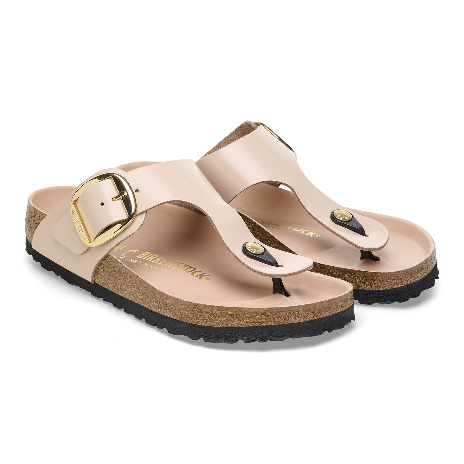 BIRKENSTOCK Gizeh Big Buckle Natural Leather Patent