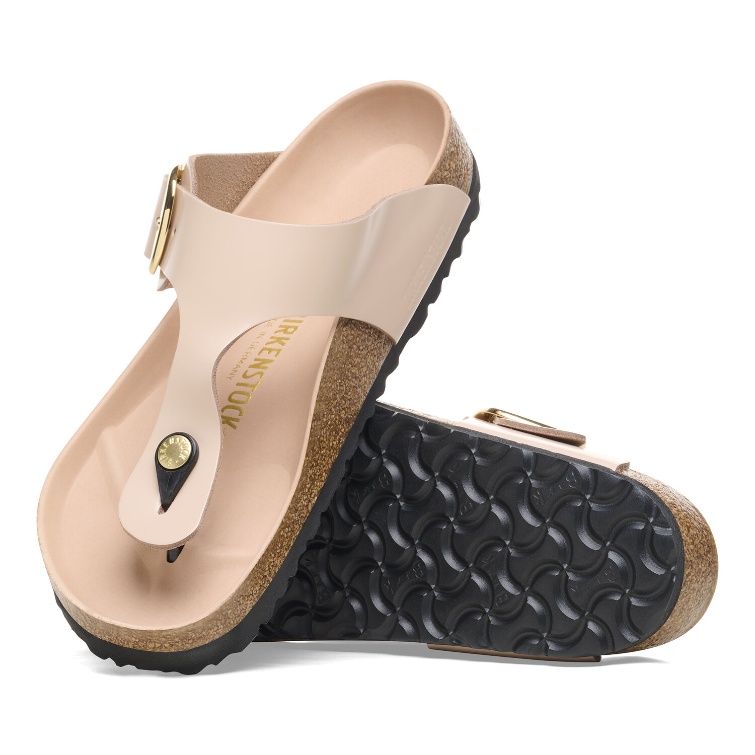 BIRKENSTOCK Gizeh Big Buckle Natural Leather Patent