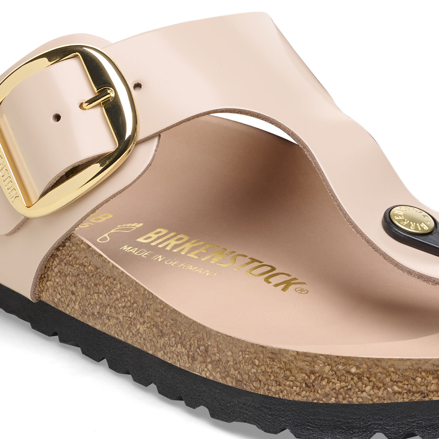 BIRKENSTOCK Gizeh Big Buckle Natural Leather Patent