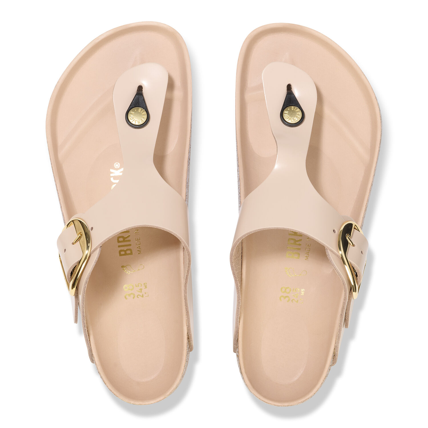 BIRKENSTOCK Gizeh Big Buckle Natural Leather Patent