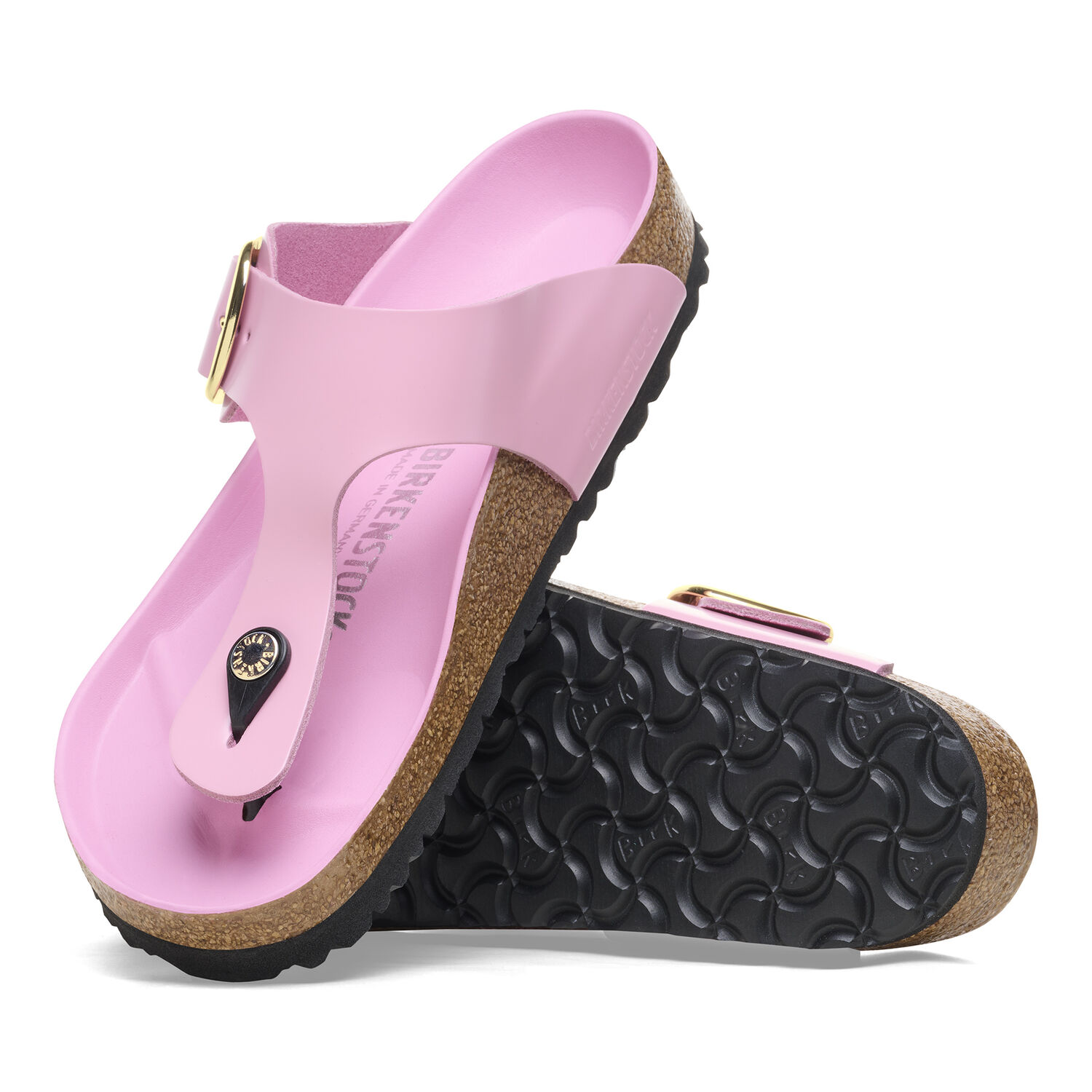 BIRKENSTOCK Gizeh Big Buckle Natural Leather Patent