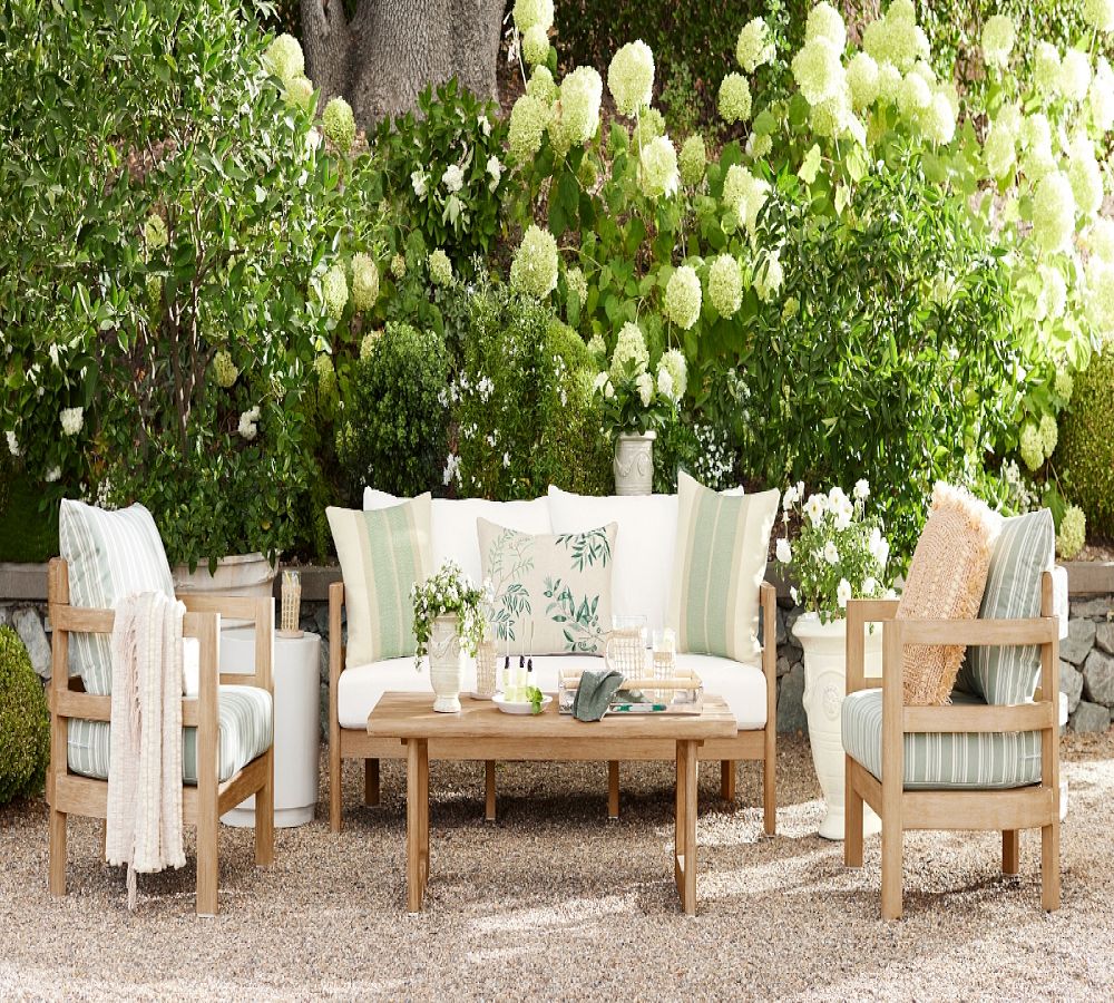 Pottery Barn Fern Botanical Embroidered Outdoor Lumbar Pillow