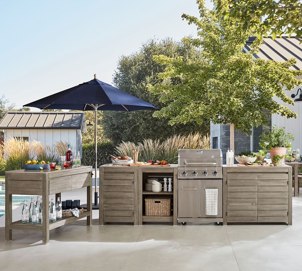 Pottery Barn Indio Eucalyptus Outdoor Kitchen Island (48")