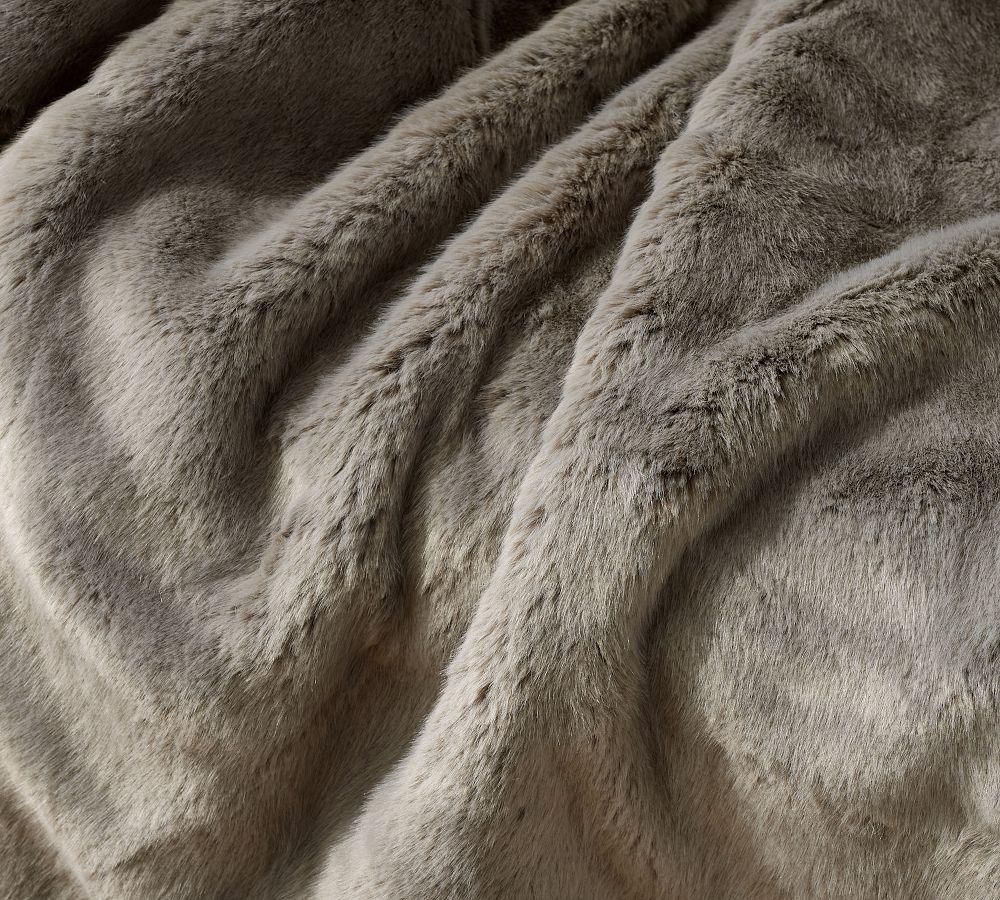 Pottery Barn Faux Fur Alpaca Throw Blanket