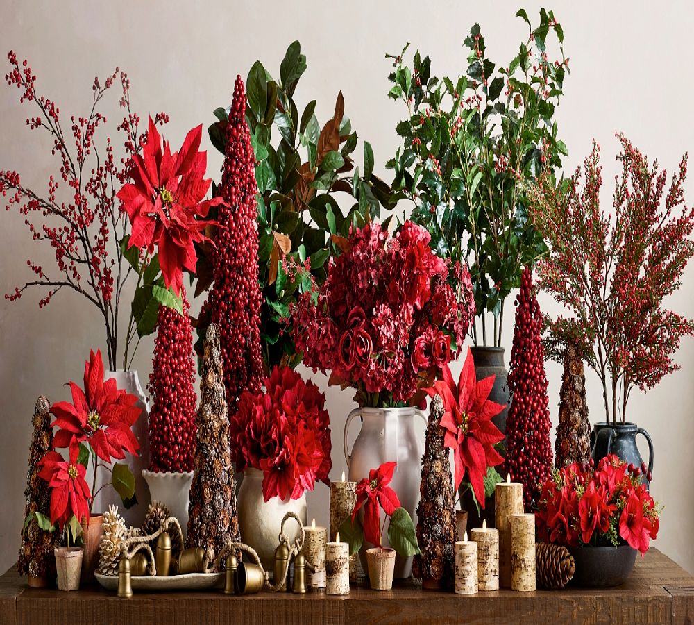 Pottery Barn Faux Potted Poinsettias
