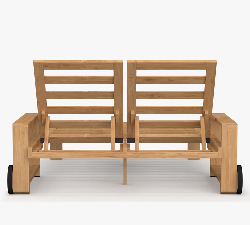 Pottery Barn Malibu Teak Double Outdoor Chaise