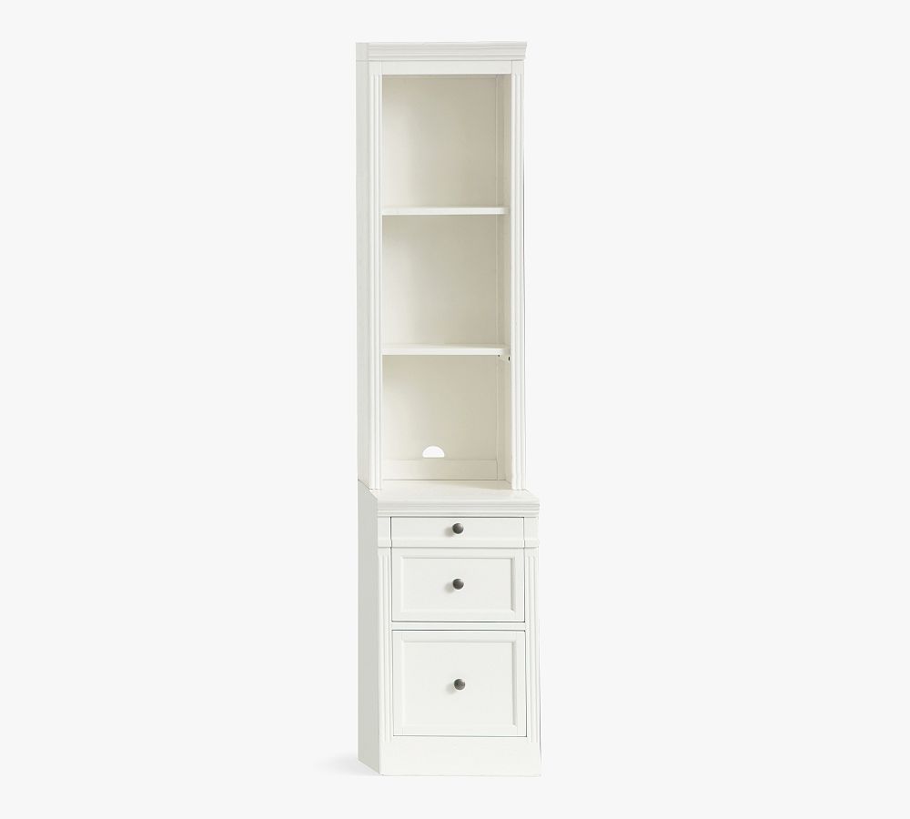 Pottery Barn Livingston Narrow Bookcase with Cabinet (17.5")
