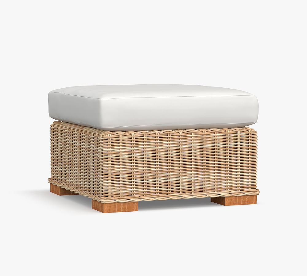 Pottery Barn Huntington All-Weather Wicker Ottoman (27")