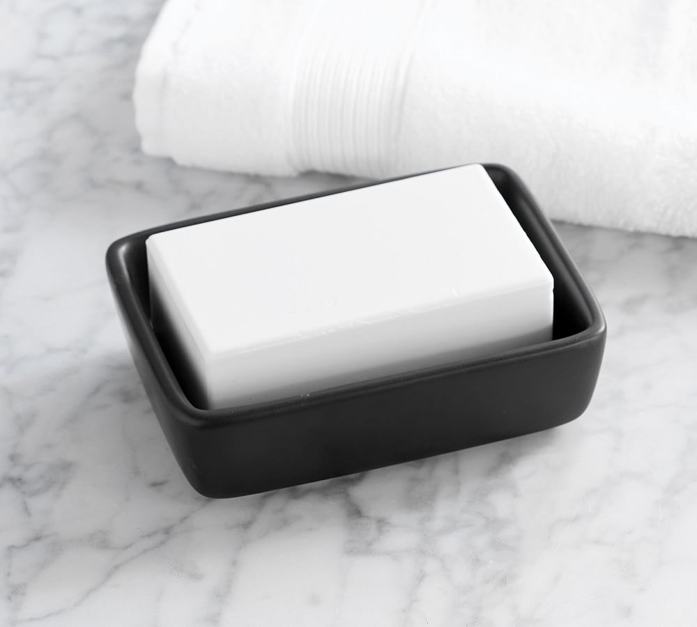 Pottery Barn Matte Black Porcelain Bathroom Accessories