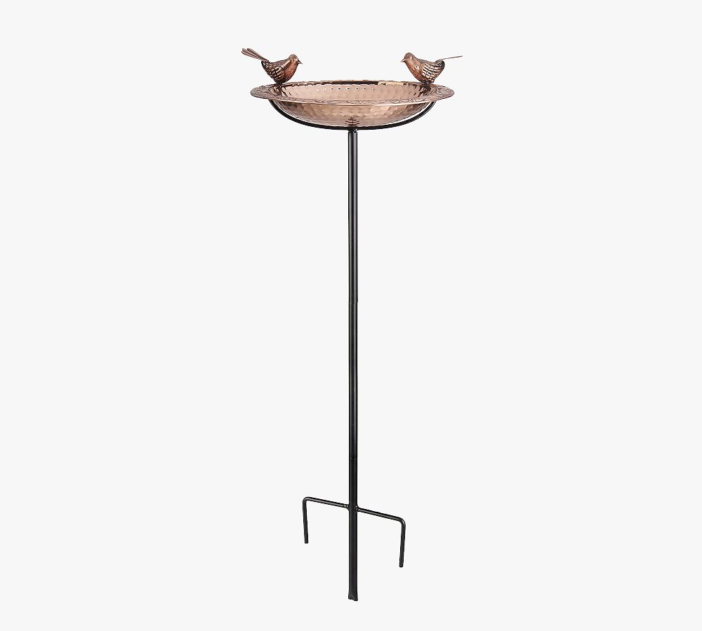 Pottery Barn Copper Bird Bath on Garden Pole
