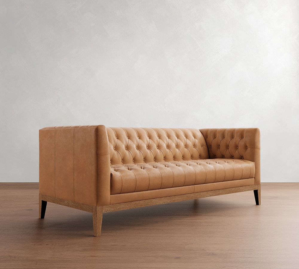 Pottery Barn Edgewood Leather Sofa (76")