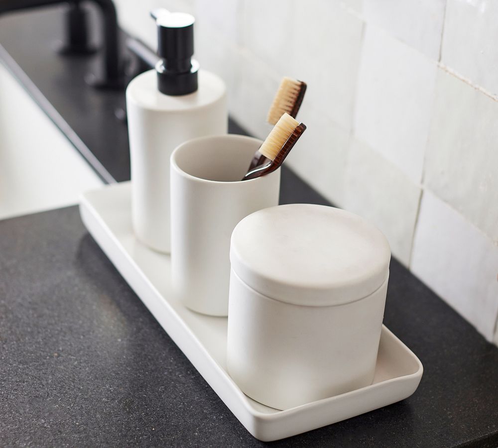 Pottery Barn Mason Glazed Stoneware Bathroom Accessories