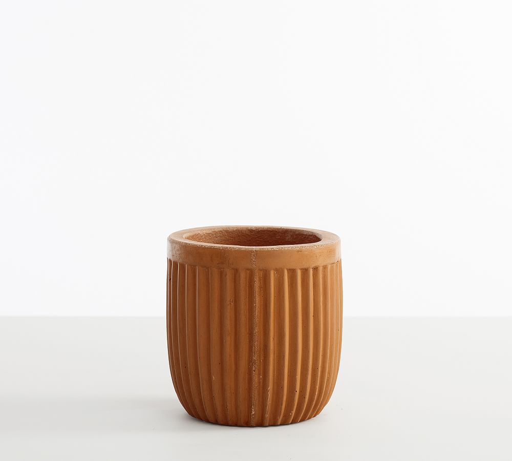 Pottery Barn Concrete Fluted Outdoor Planters