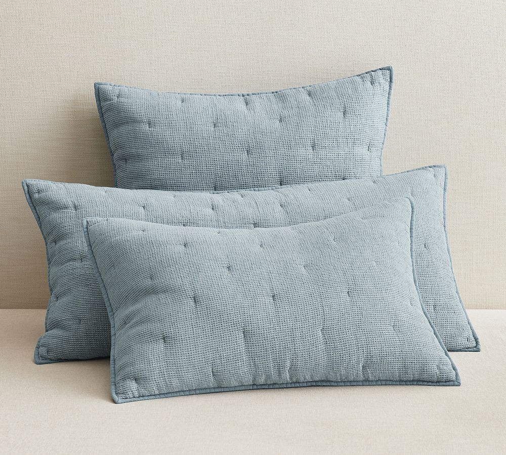 Pottery Barn European Flax Linen Waffle Quilt