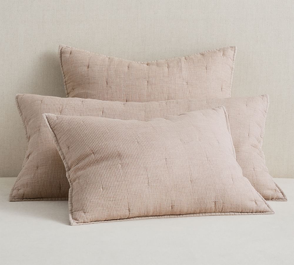 Pottery Barn European Flax Linen Waffle Quilt