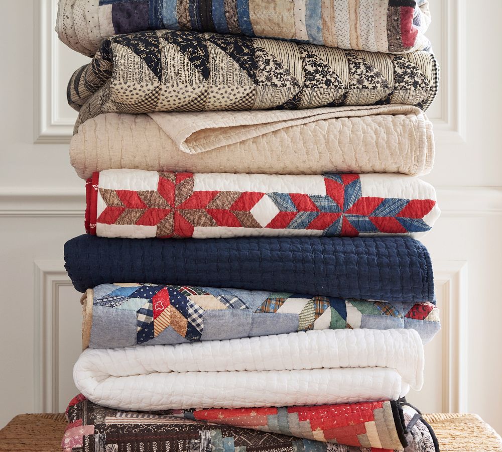 Pottery Barn Sawyer Handcrafted Reversible Quilt