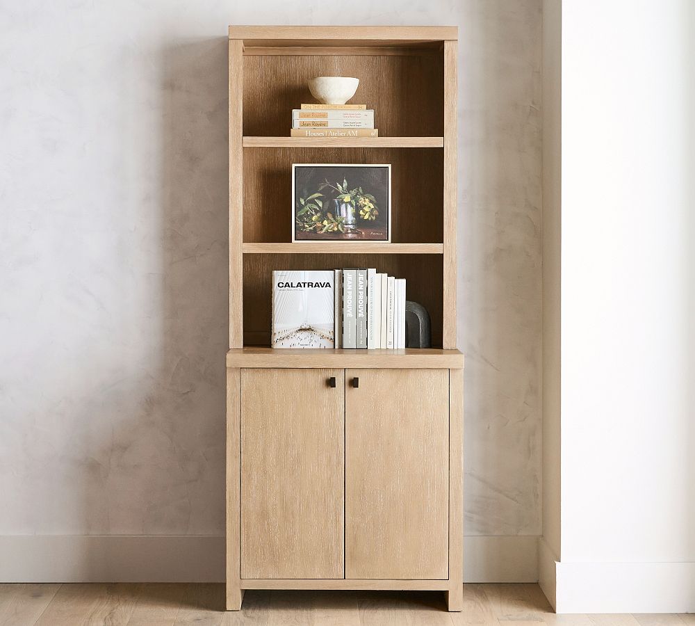 Pottery Barn Modern Farmhouse Shelf with Open Cabinet (34")