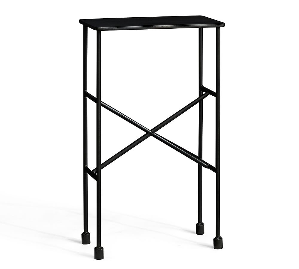 Pottery Barn Zane Rectangular Metal Accent Table (14")