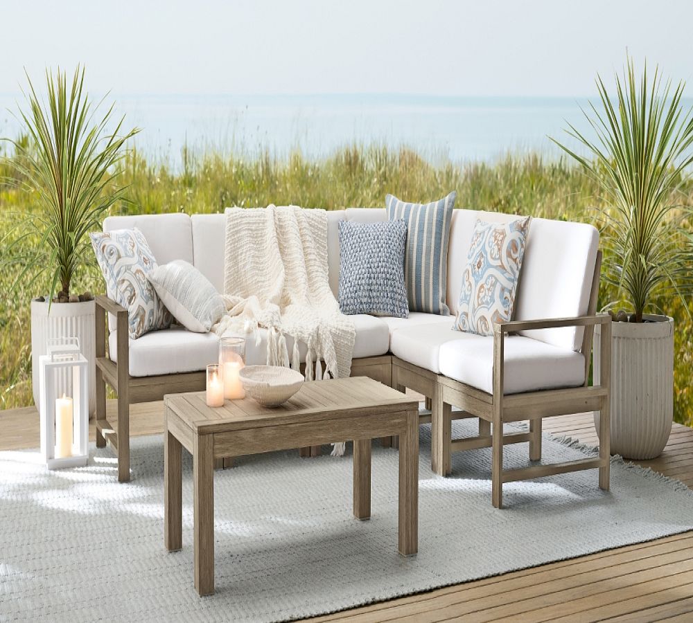 Pottery Barn Indio Eucalyptus 6-Piece Outdoor Sectional (100")