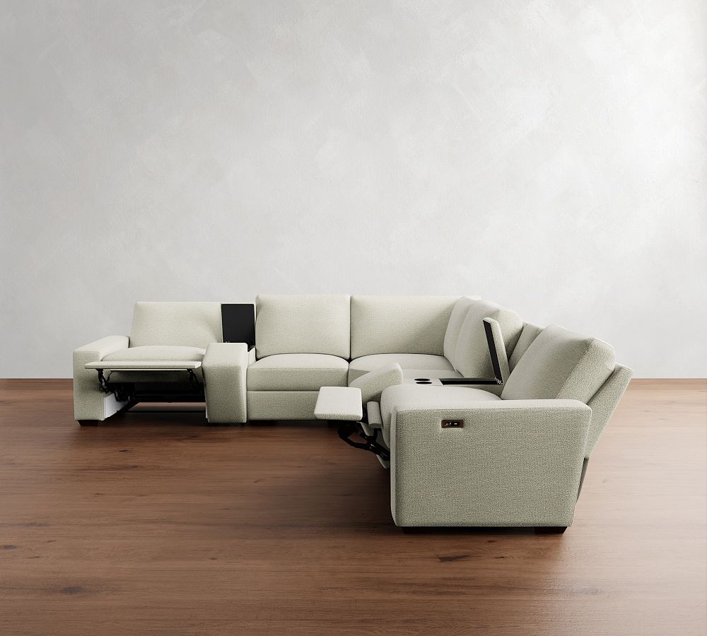Pottery Barn Big Sur Square Arm Power Reclining L-Shaped Sectional (121"-133")