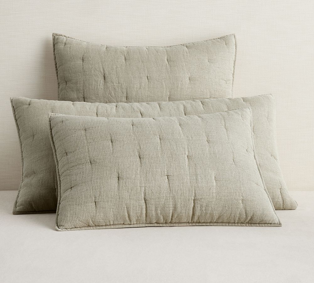 Pottery Barn European Flax Linen Waffle Quilt