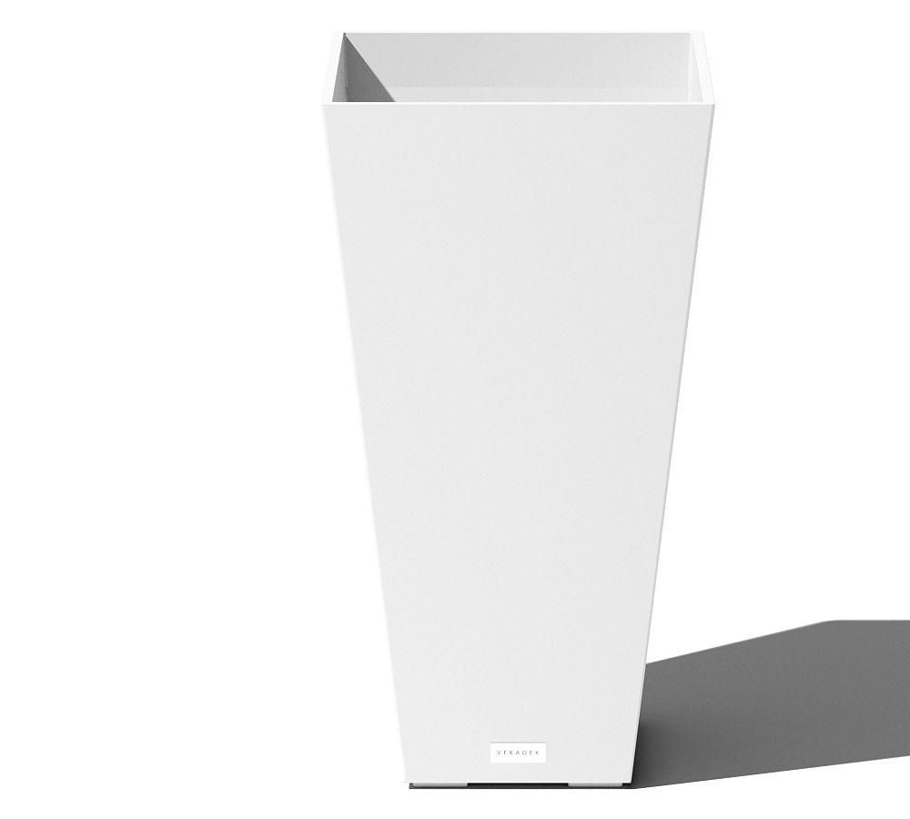 Pottery Barn All Weather Eco Hevea Tapered Cube Tall Outdoor Planters