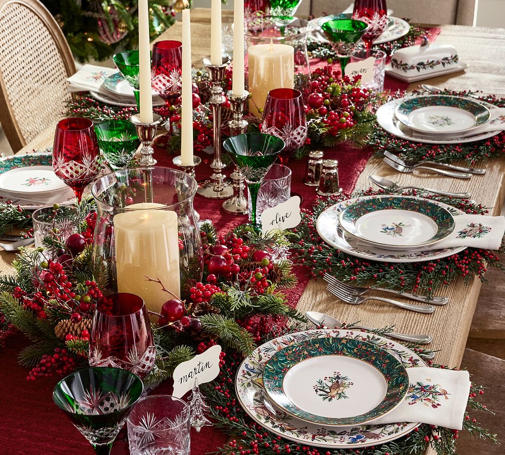 Pottery Barn 12 Days of Christmas Stoneware Appetizer Plates - Mixed Set of 12