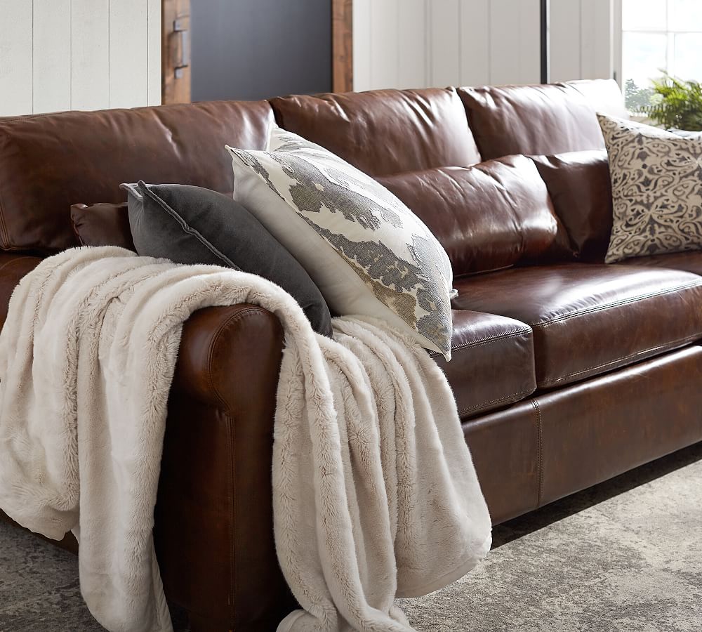 Pottery Barn Faux Fur Alpaca Throw Blanket