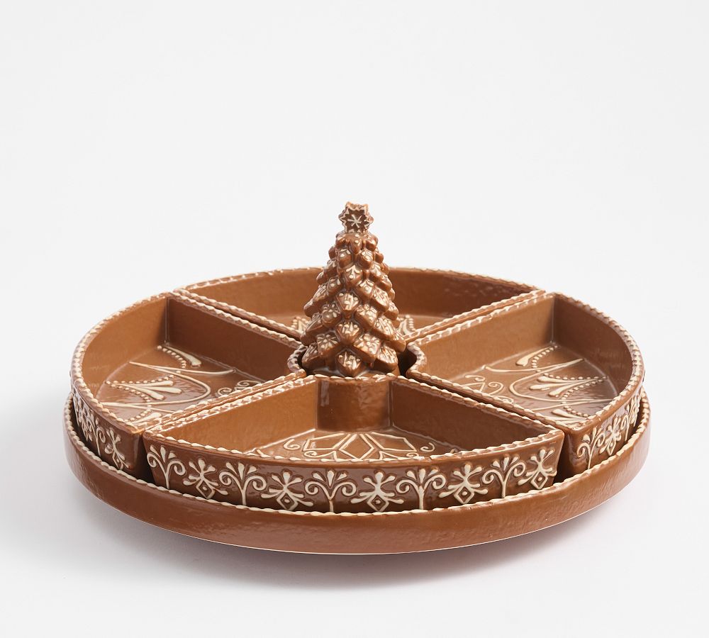 Pottery Barn Gingerbread Stoneware Lazy Susan