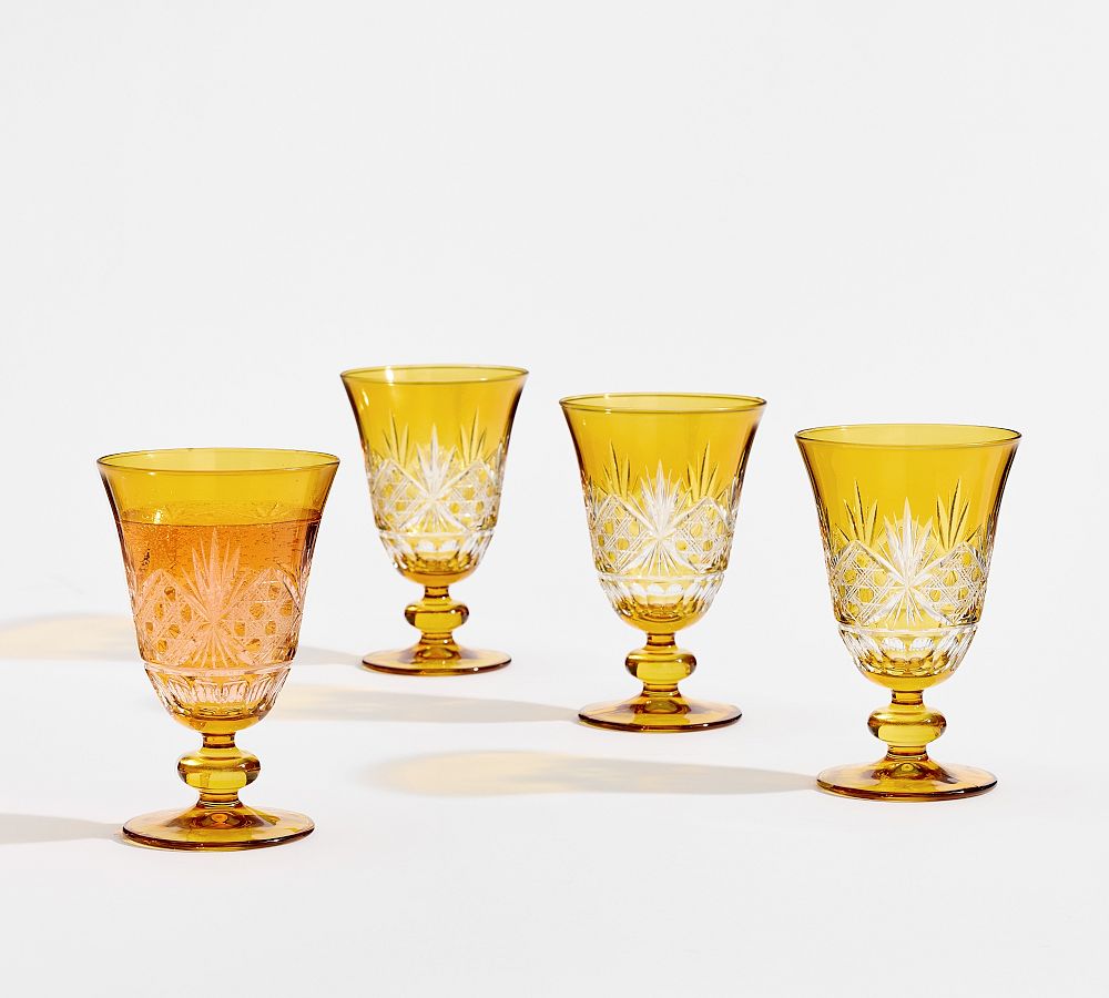Pottery Barn Antique Cut Glass Goblets